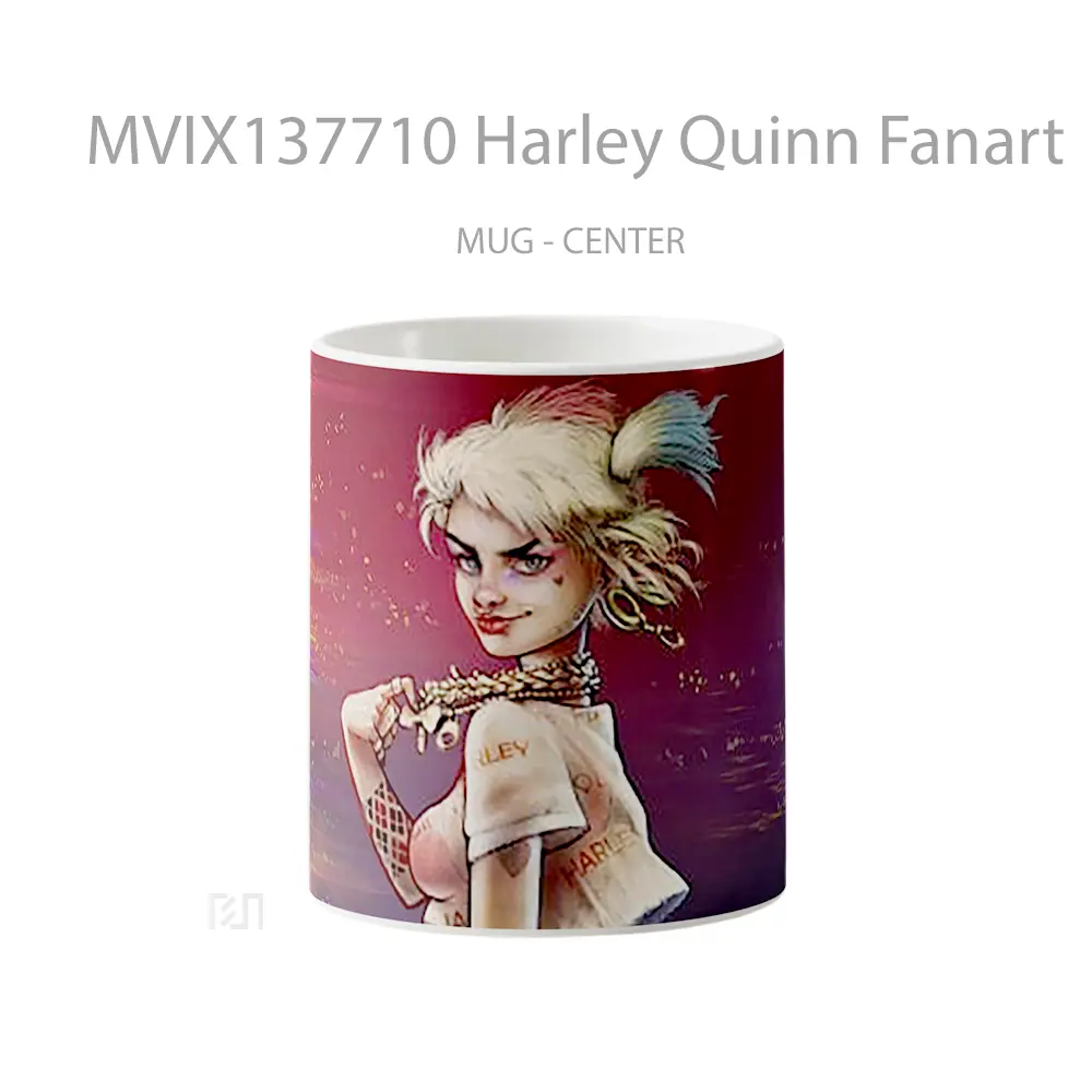 Mug Harley Quinn Fanart Gelas Keramik Unik