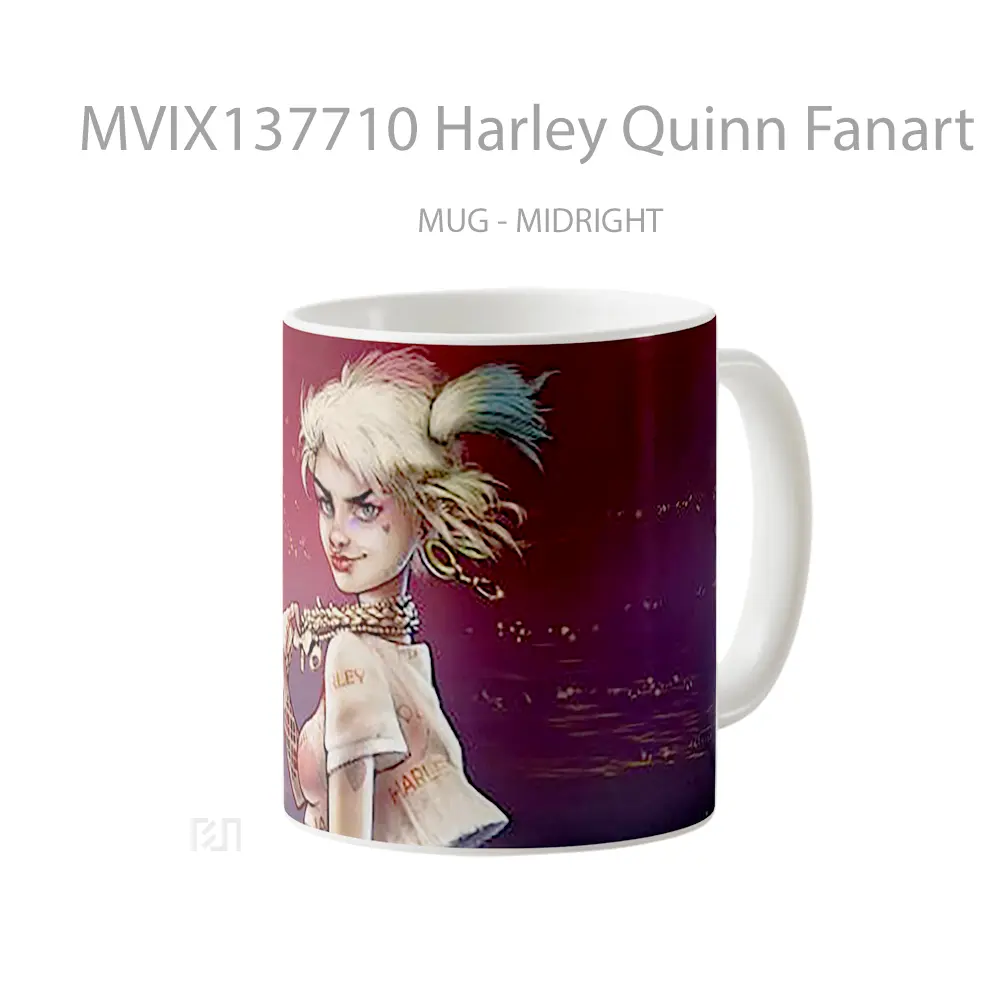 Mug Harley Quinn Fanart Gelas Keramik Unik - All-side / Desain