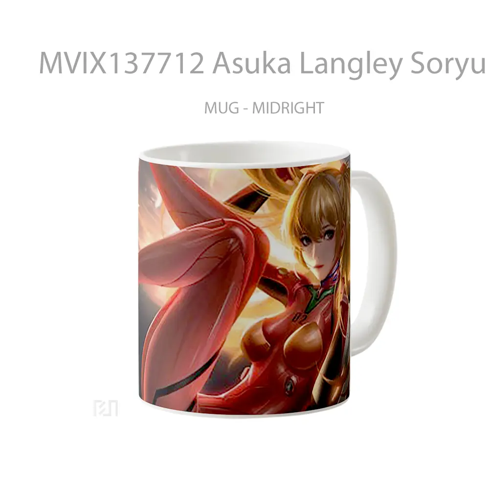 Mug Asuka Langley Soryu From Neon Genesis Evangelion V1 Cangkir Anime - All-side / Desain