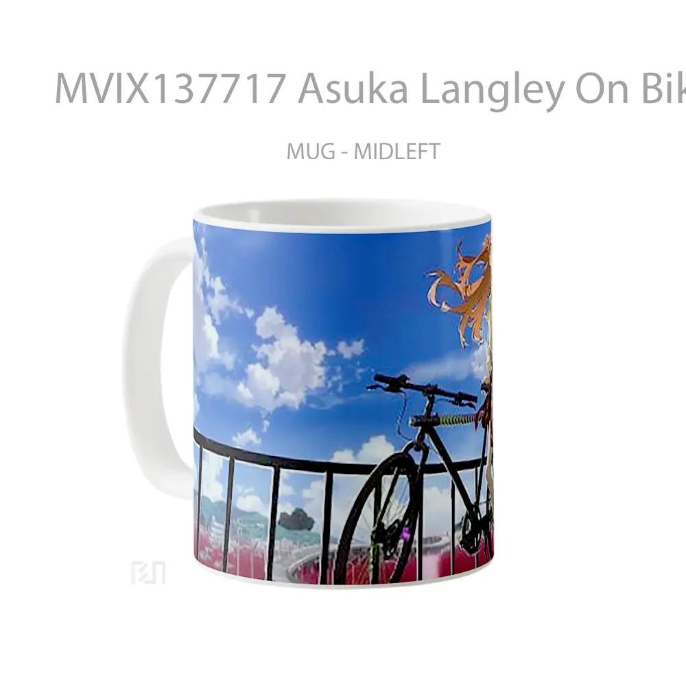 Mug Asuka Langley On Bike Cangkir Anime - All-side / Desain