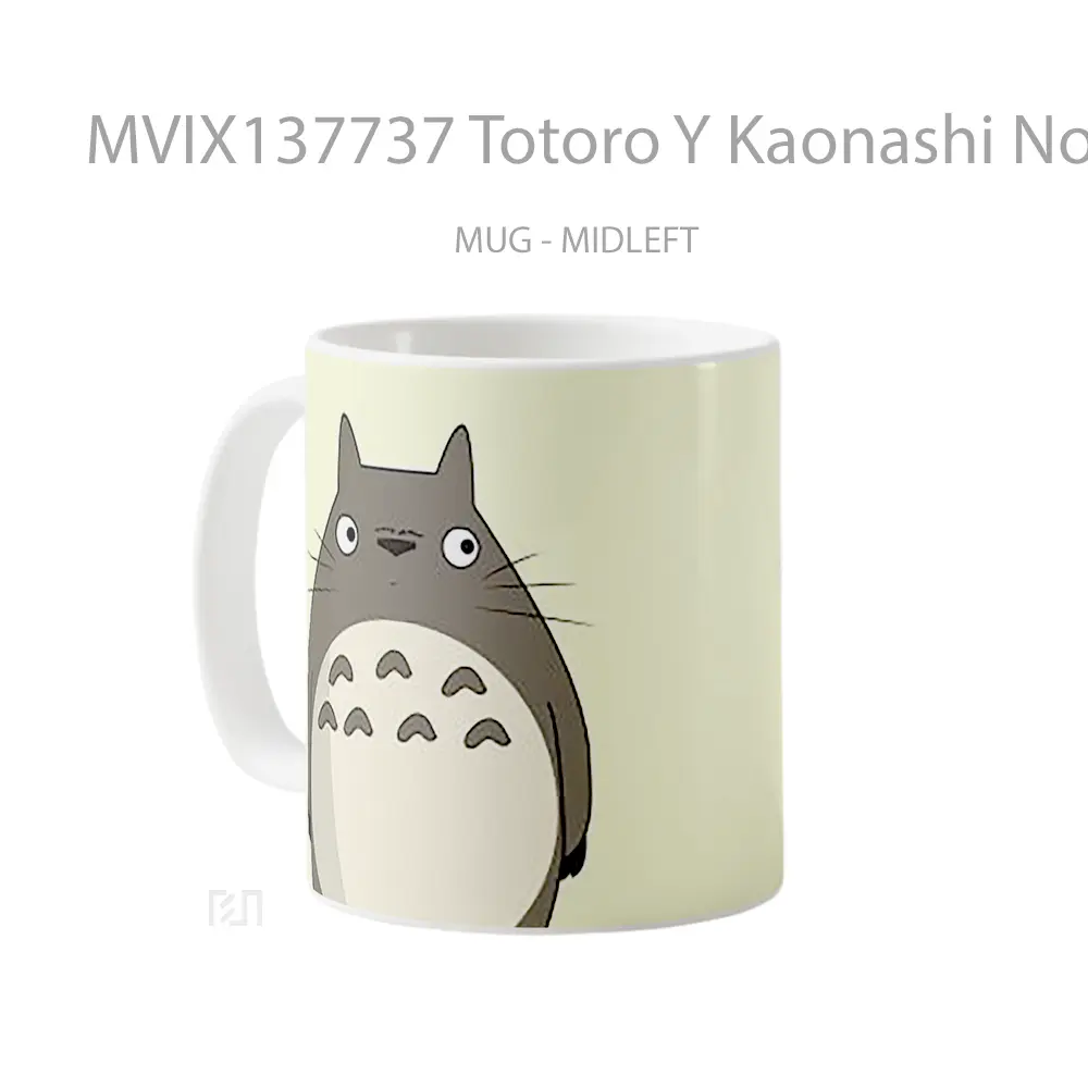 Mug Totoro Y Kaonashi No Face From Spirited Away Gelas Keramik Unik - All-side / Desain