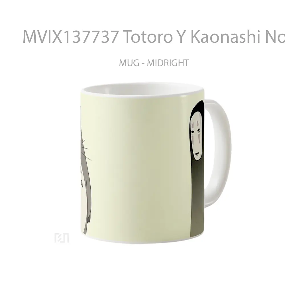 Mug Totoro Y Kaonashi No Face From Spirited Away Gelas Keramik Unik - All-side / Desain
