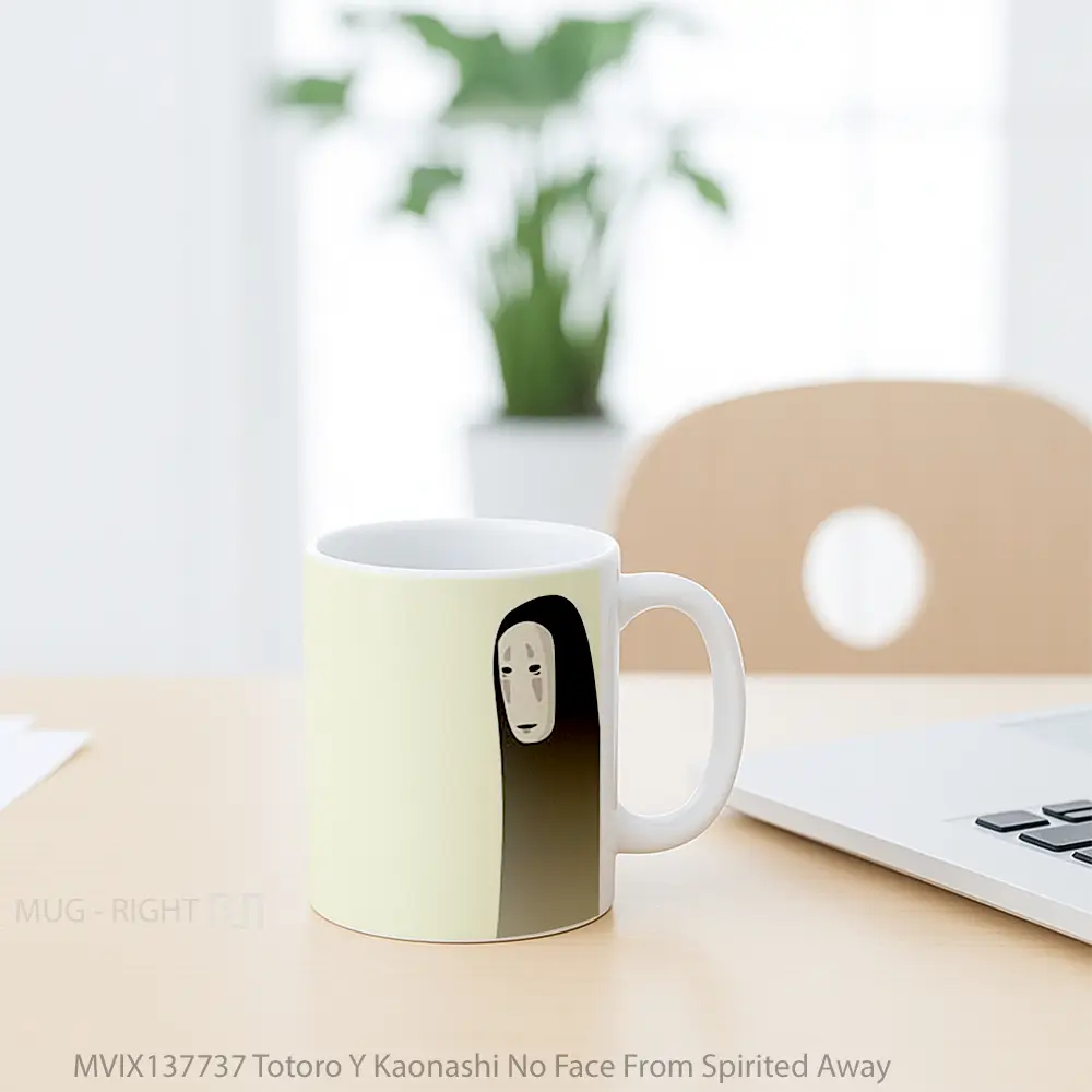 Mug Totoro Y Kaonashi No Face From Spirited Away Gelas Keramik Unik - All-side / Desain