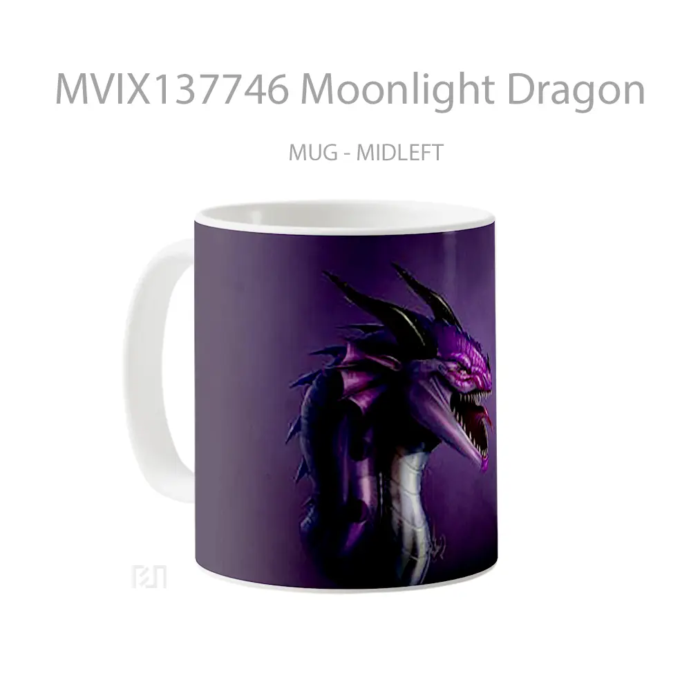Mug Moonlight Dragon Gelas Fantasi - All-side / Desain