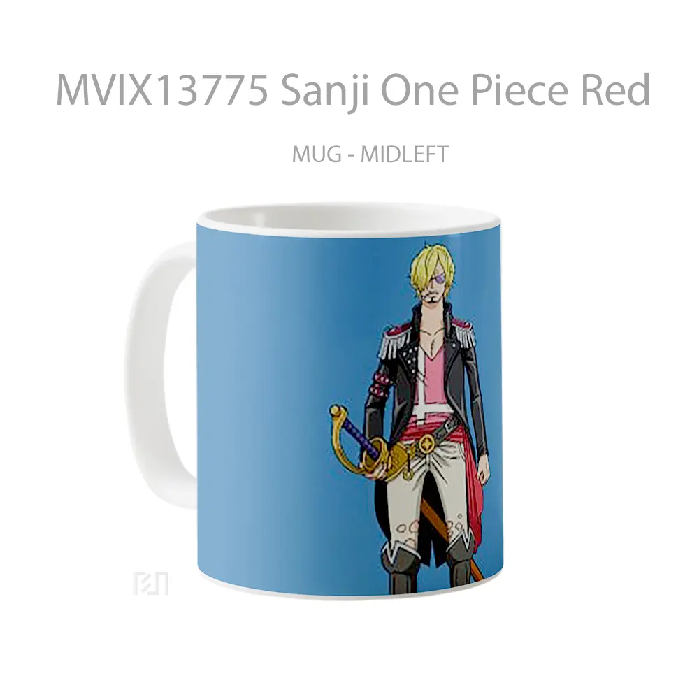 Mug Sanji One Piece Red Cangkir Anime - All-side / Desain