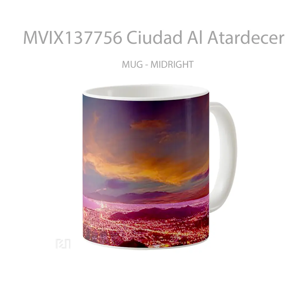 Mug Ciudad Al Atardecer Gelas Keramik Unik - All-side / Desain