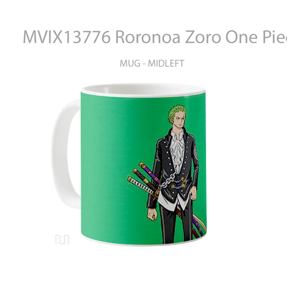 Mug Roronoa Zoro One Piece Red Cangkir Anime - All-side / Desain