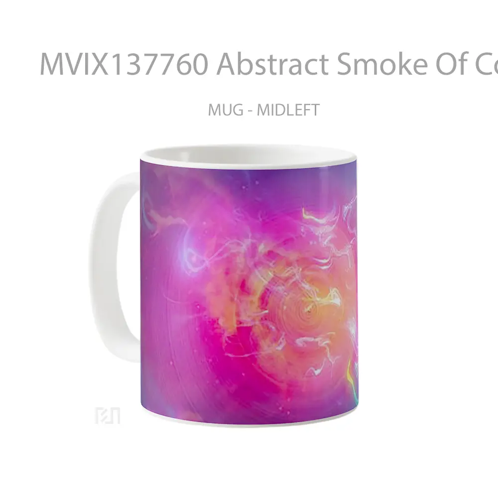 Mug Abstract Smoke Of Colors Gelas Seni Modern - All-side / Desain