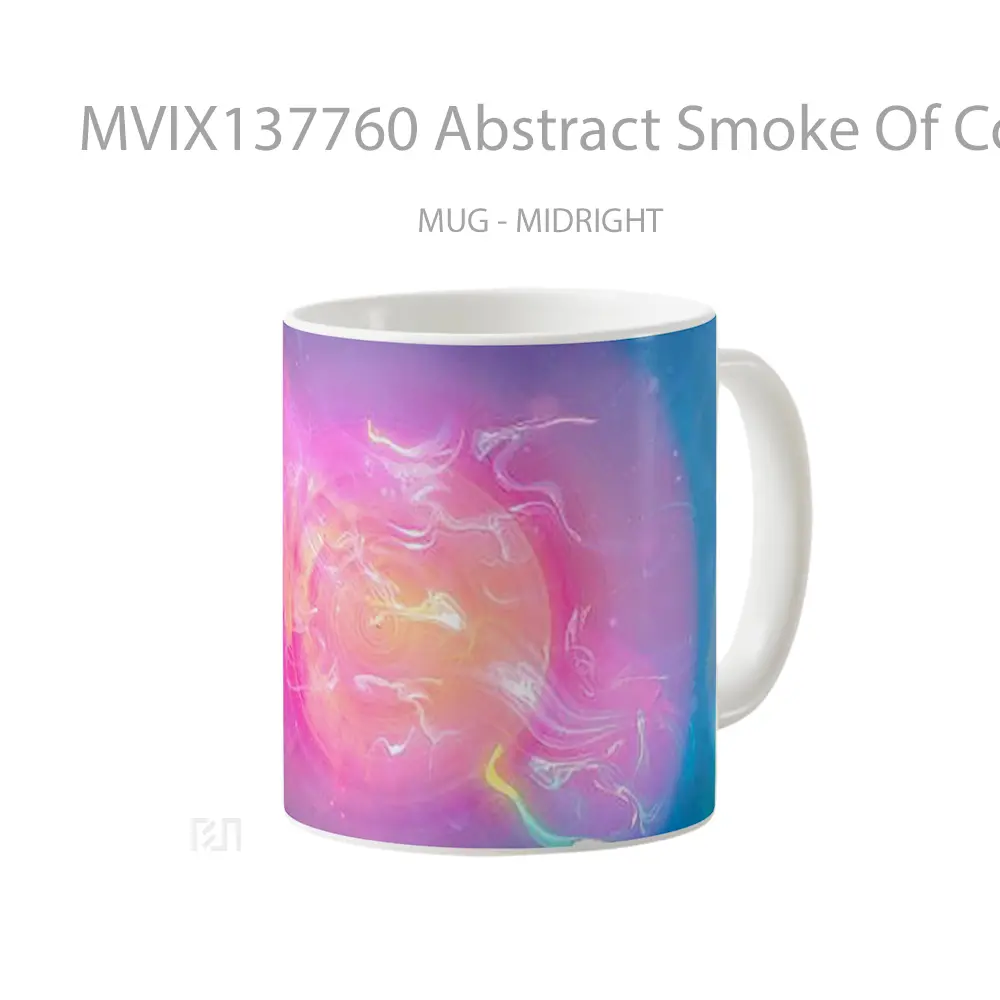 Mug Abstract Smoke Of Colors Gelas Seni Modern - All-side / Desain