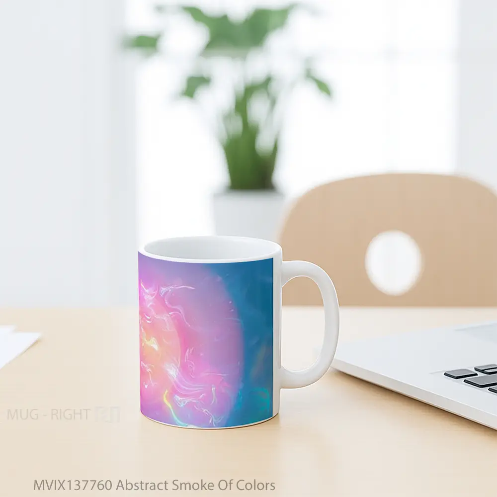 Mug Abstract Smoke Of Colors Gelas Seni Modern - All-side / Desain