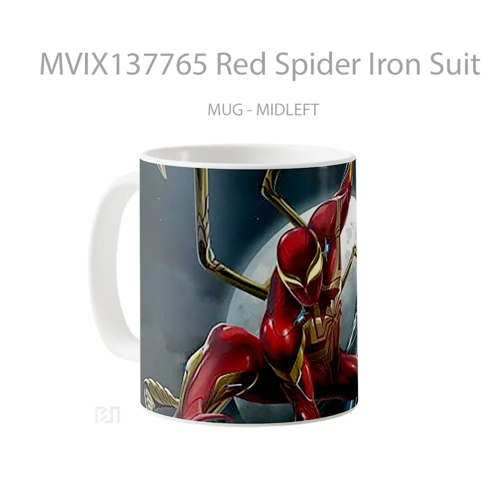 Mug Red Spider Iron Suit Gelas Keramik Unik - All-side / Desain