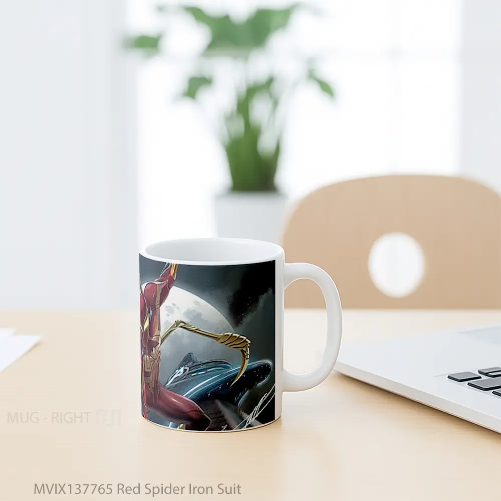 Mug Red Spider Iron Suit Gelas Keramik Unik - All-side / Desain