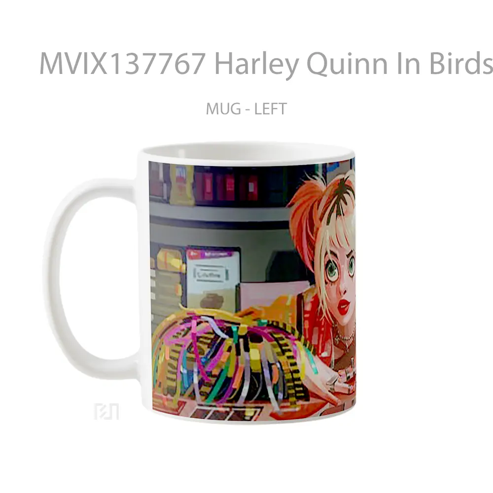 Mug Harley Quinn In Birds Of Prey Fanart Gelas Hewan Lucu - All-side / Desain