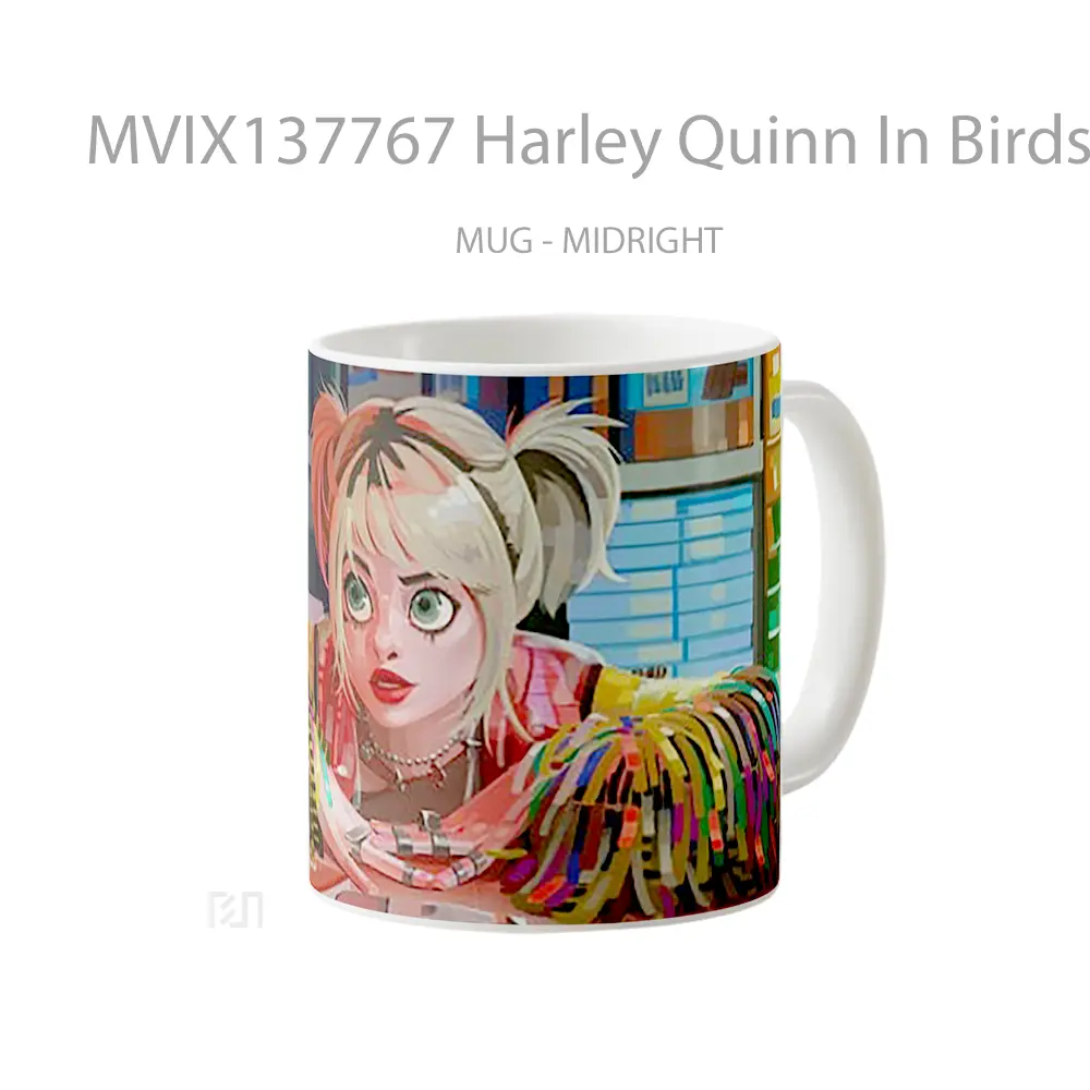 Mug Harley Quinn In Birds Of Prey Fanart Gelas Hewan Lucu - All-side / Desain