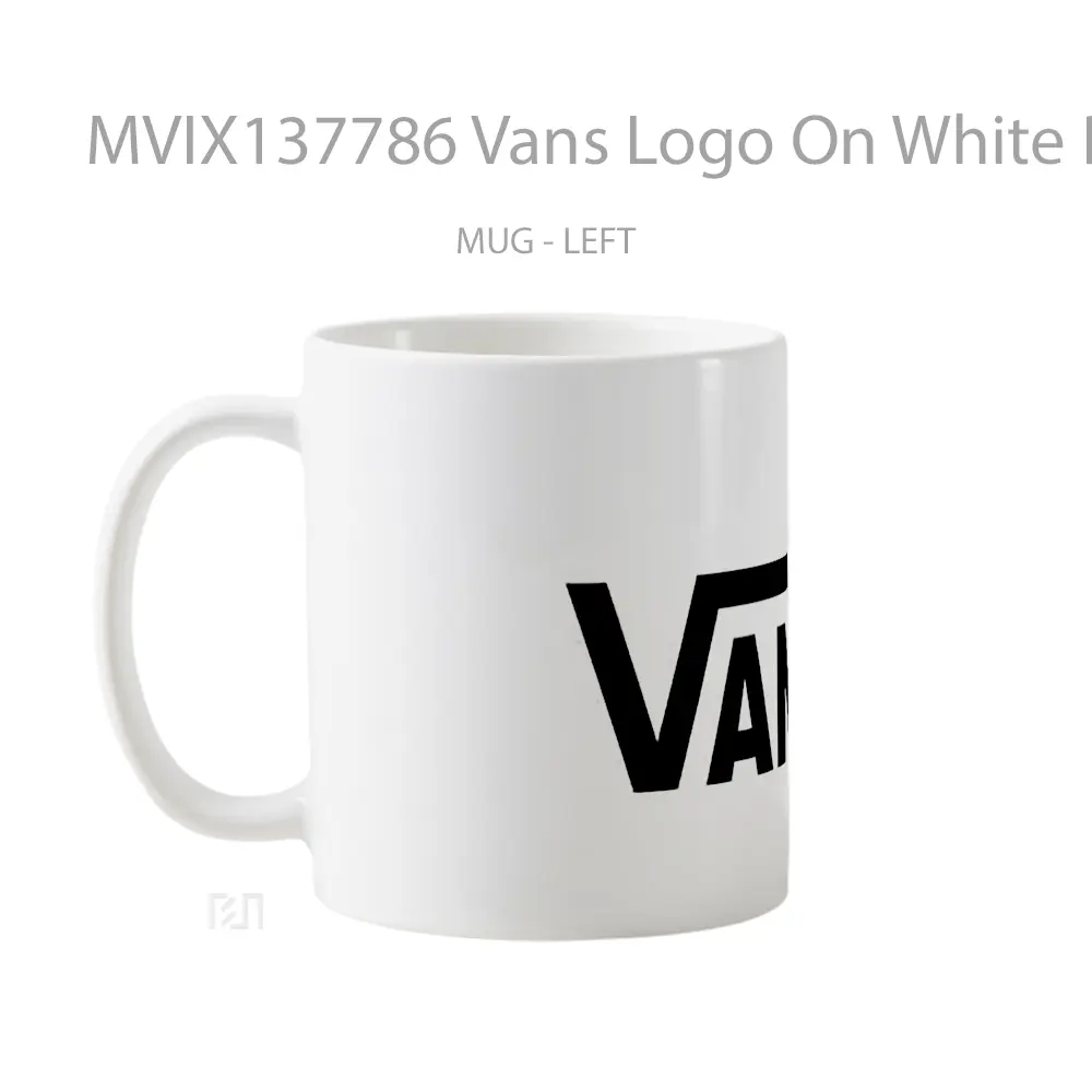 Mug Vans Logo On White Background Gelas Keramik Unik - All-side / Desain
