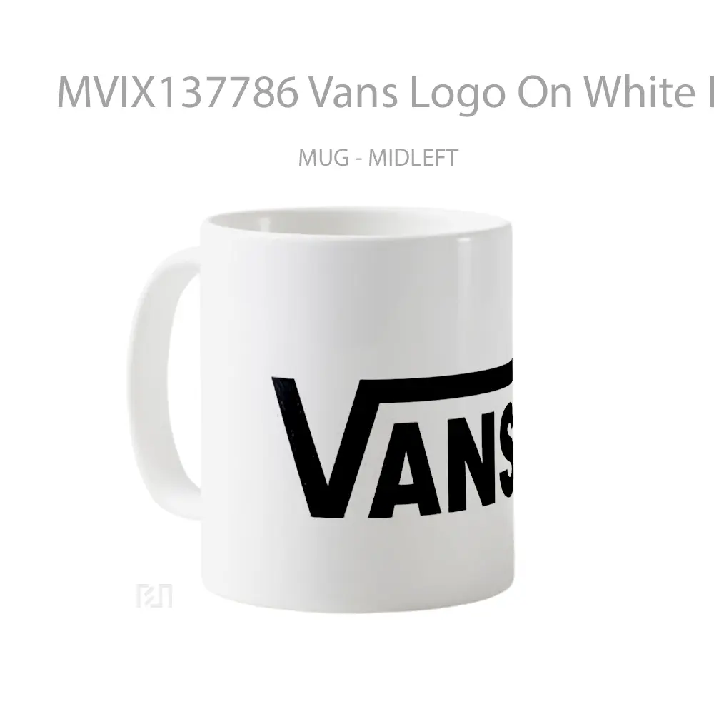 Mug Vans Logo On White Background Gelas Keramik Unik - All-side / Desain