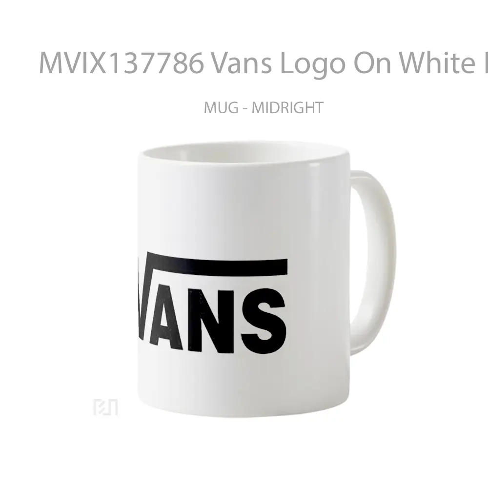 Mug Vans Logo On White Background Gelas Keramik Unik - All-side / Desain