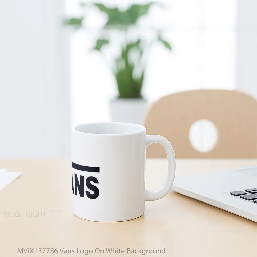 Mug Vans Logo On White Background Gelas Keramik Unik - All-side / Desain