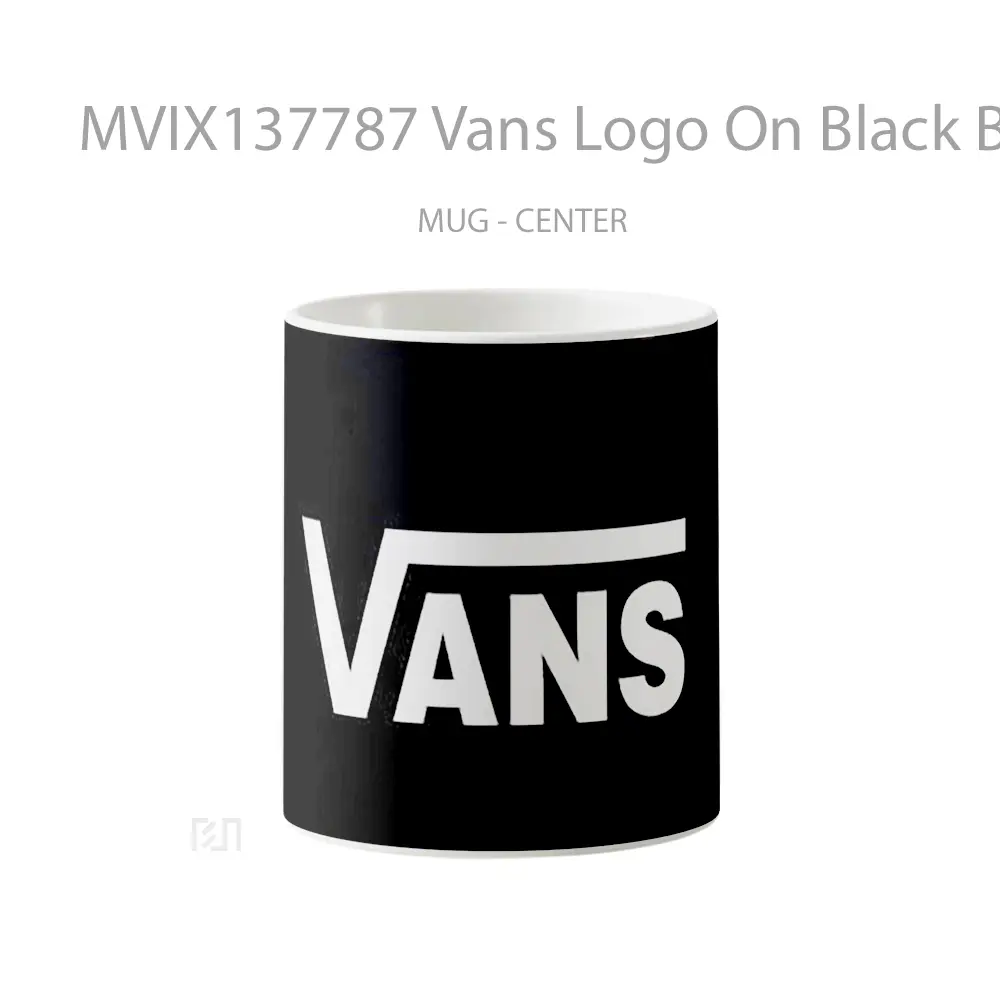 Mug Vans Logo On Black Background Gelas Keramik Unik