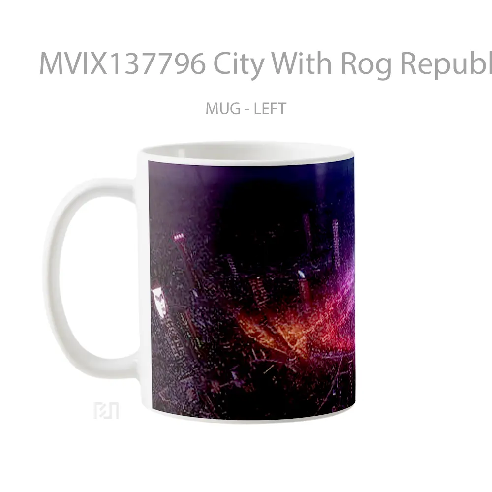 Mug City With Rog Republic Of Gamers Logo Gelas Keramik Unik - All-side / Desain