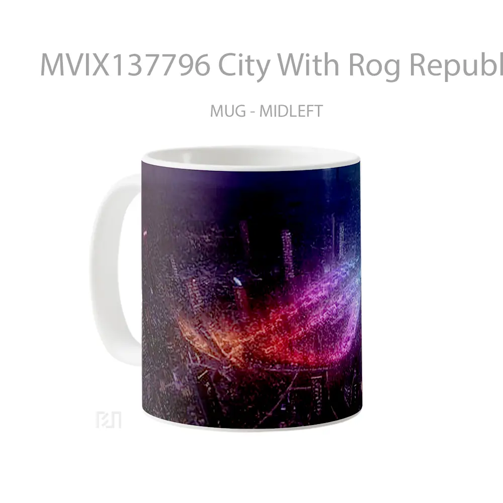 Mug City With Rog Republic Of Gamers Logo Gelas Keramik Unik - All-side / Desain
