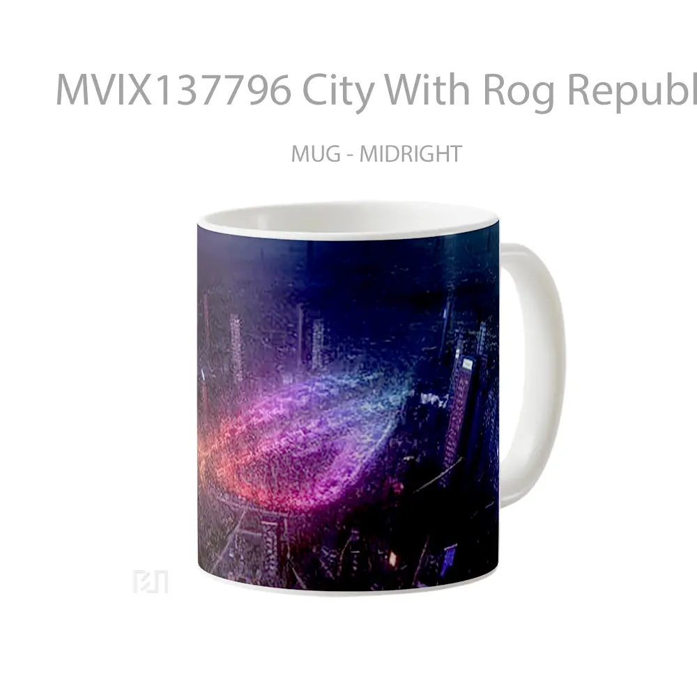 Mug City With Rog Republic Of Gamers Logo Gelas Keramik Unik - All-side / Desain