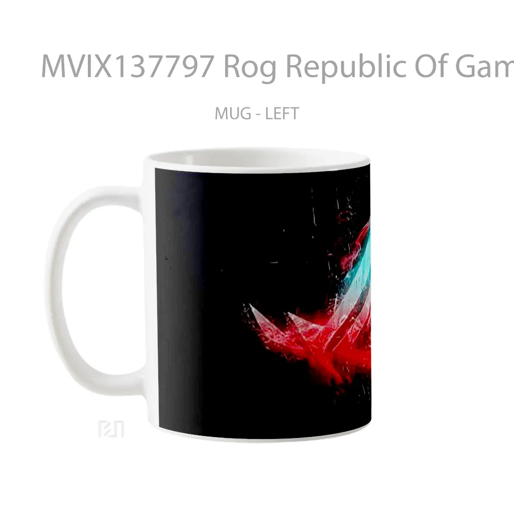 Mug Rog Republic Of Gamers Logo V2 Gelas Keramik Unik - All-side / Desain