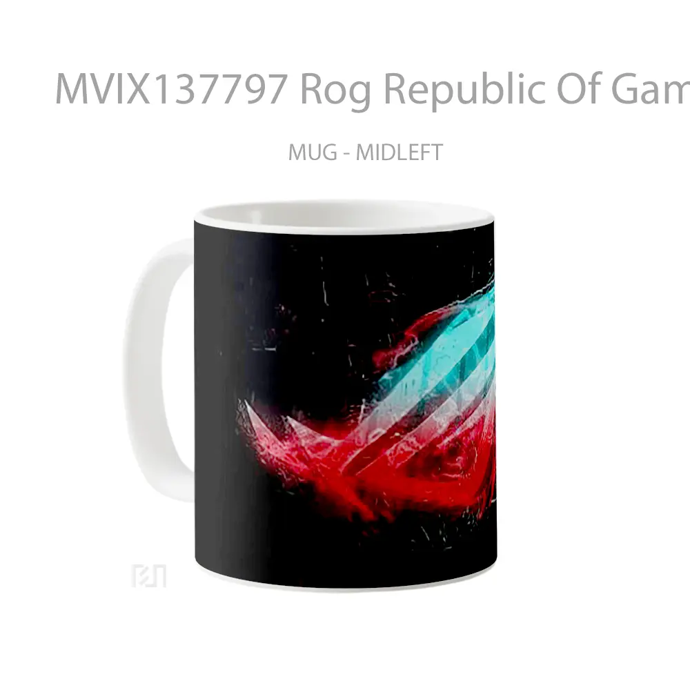 Mug Rog Republic Of Gamers Logo V2 Gelas Keramik Unik - All-side / Desain