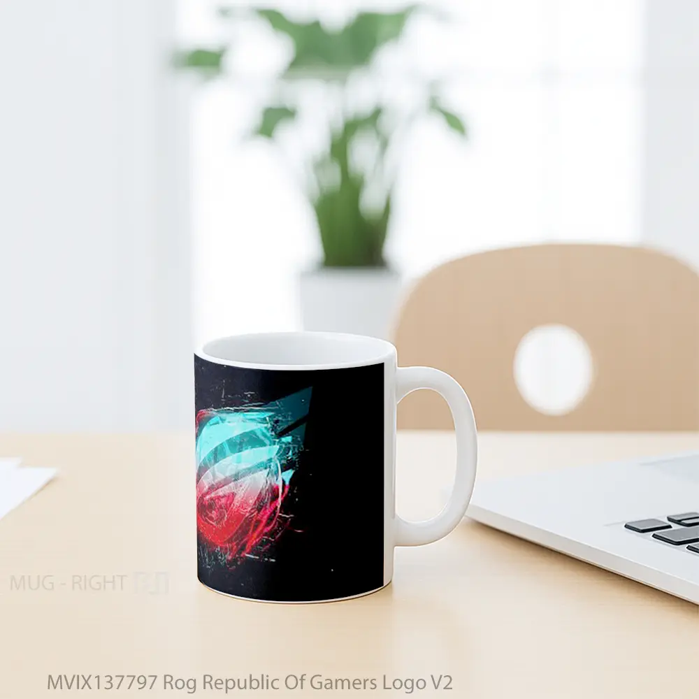 Mug Rog Republic Of Gamers Logo V2 Gelas Keramik Unik - All-side / Desain