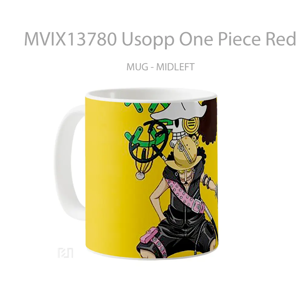 Mug Usopp One Piece Red Cangkir Anime - All-side / Desain