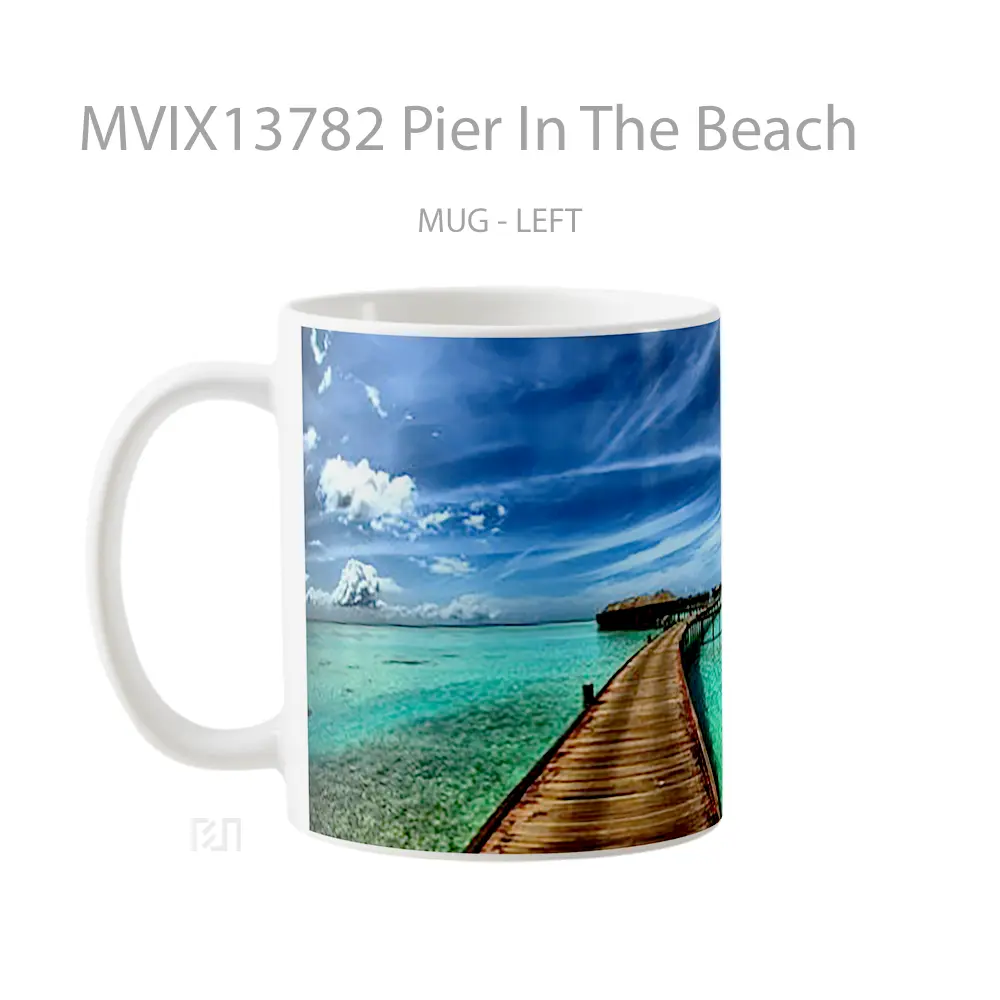 Mug Pier In The Beach Gelas Pemandangan Alam - All-side / Desain