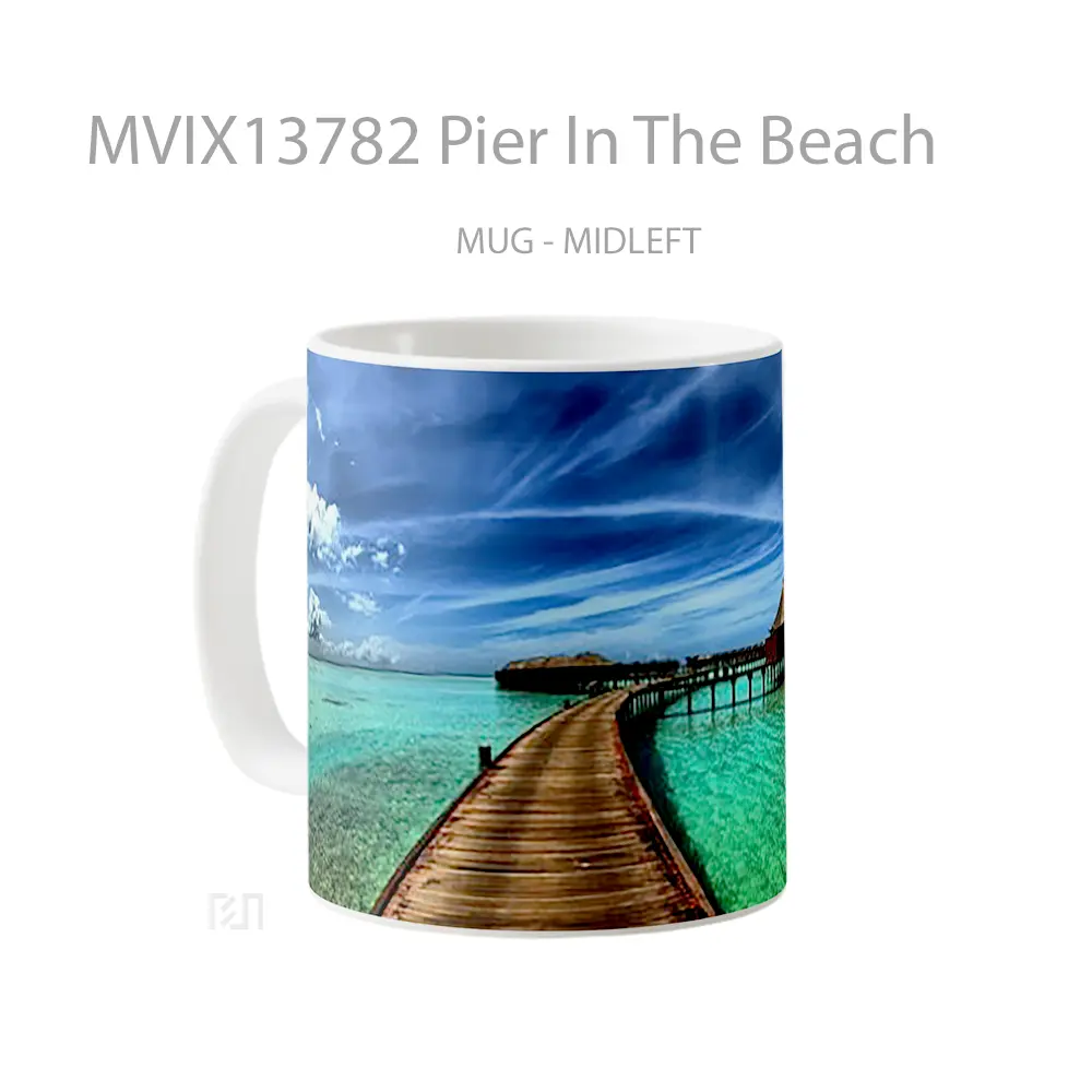 Mug Pier In The Beach Gelas Pemandangan Alam - All-side / Desain