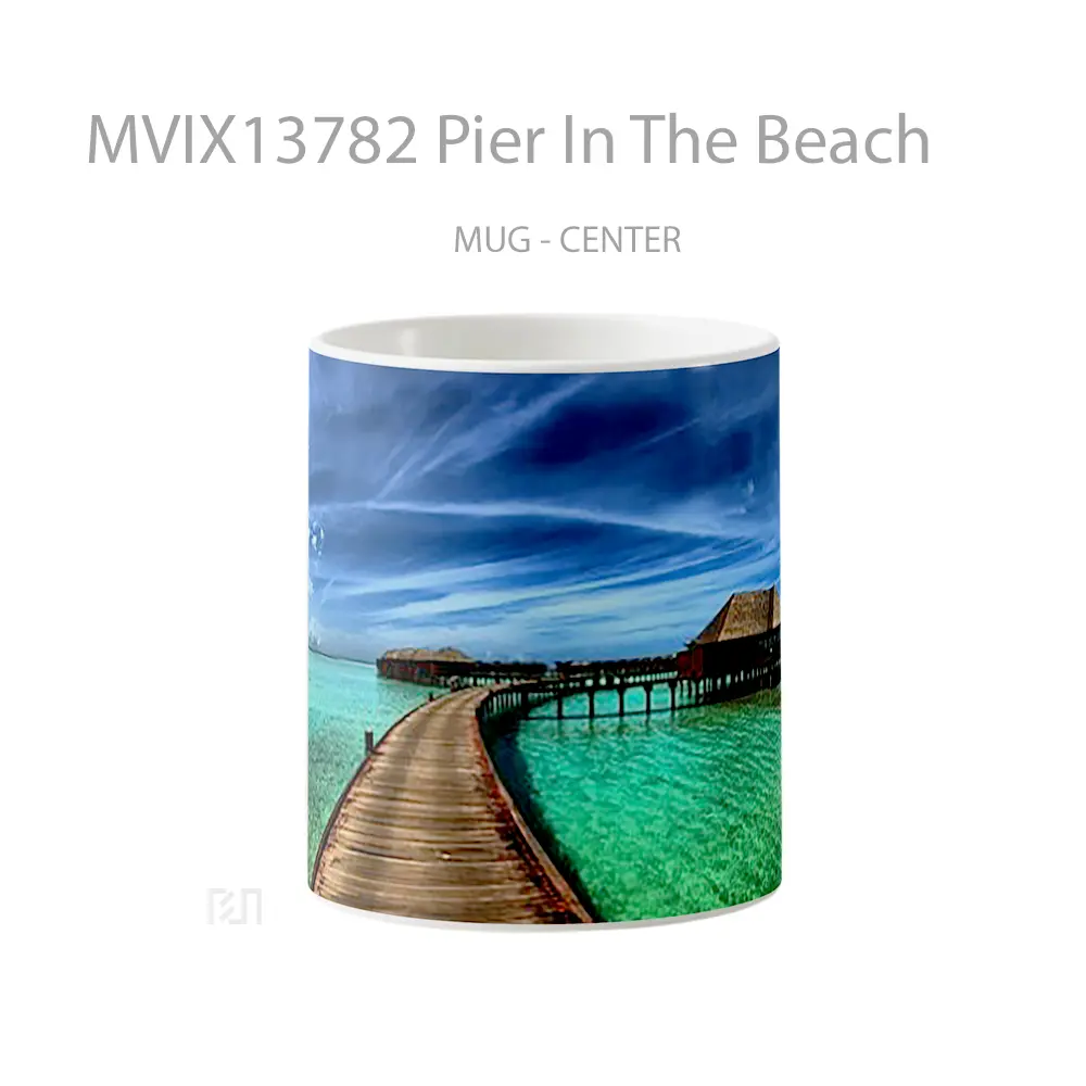 Mug Pier In The Beach Gelas Pemandangan Alam