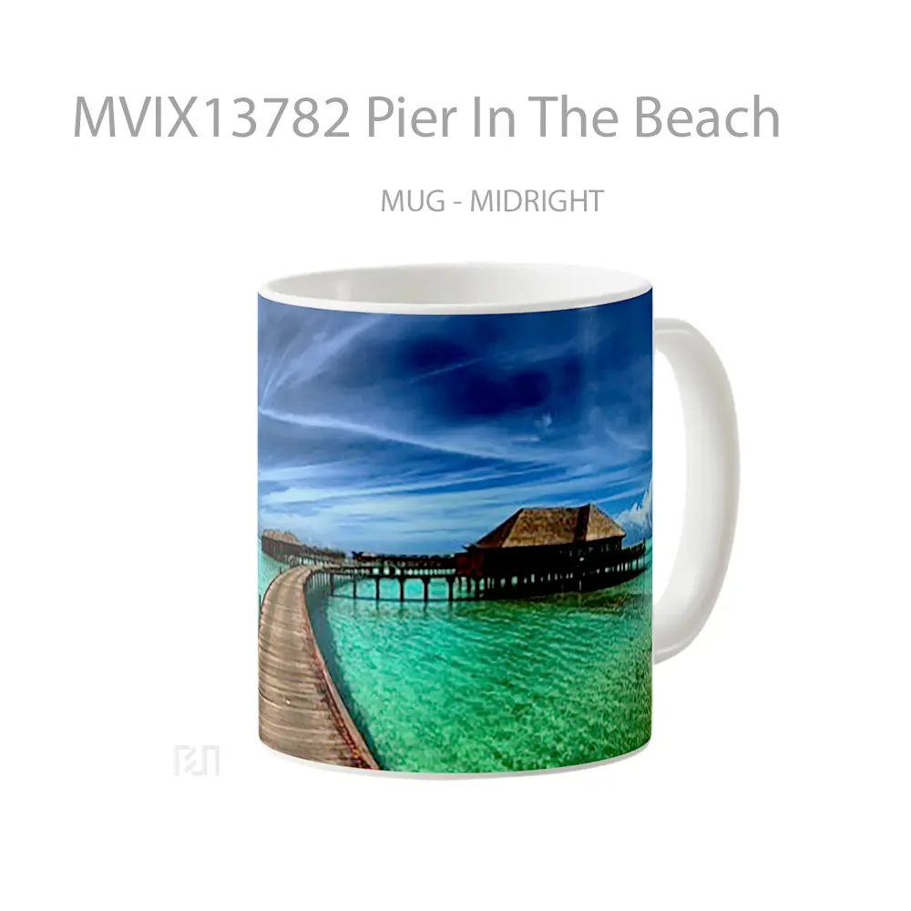 Mug Pier In The Beach Gelas Pemandangan Alam - All-side / Desain