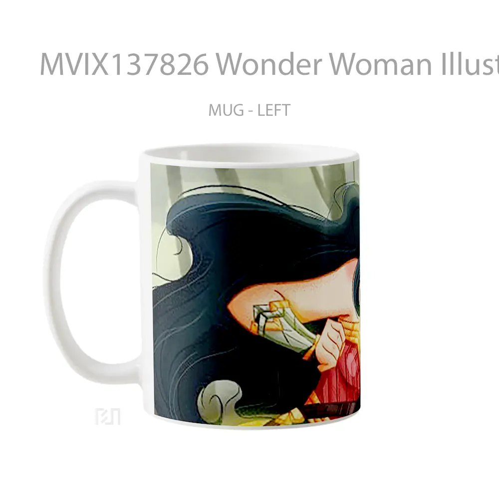 Mug Wonder Woman Illustration V1 Gelas Superhero - All-side / Desain