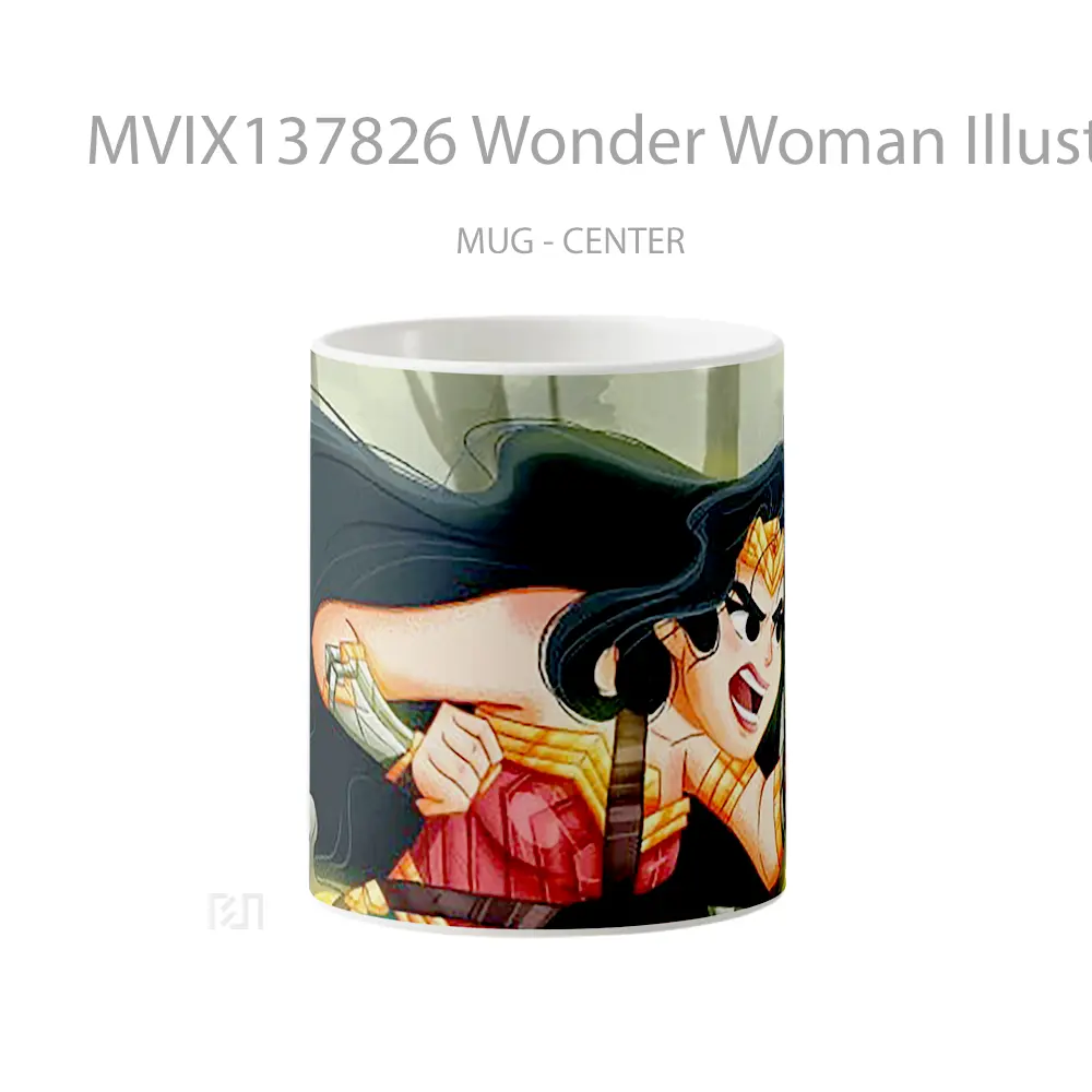 Mug Wonder Woman Illustration V1 Gelas Superhero