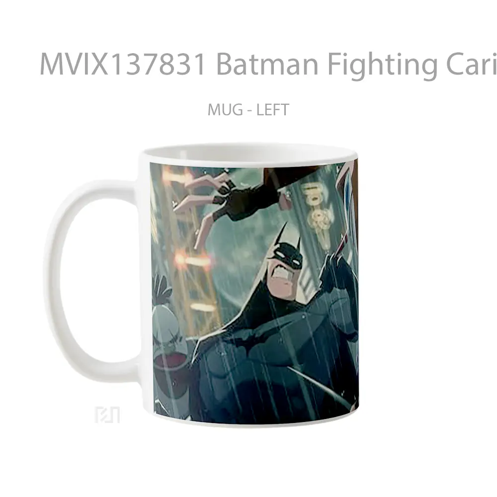 Mug Batman Fighting Caricature Gelas Superhero - All-side / Desain