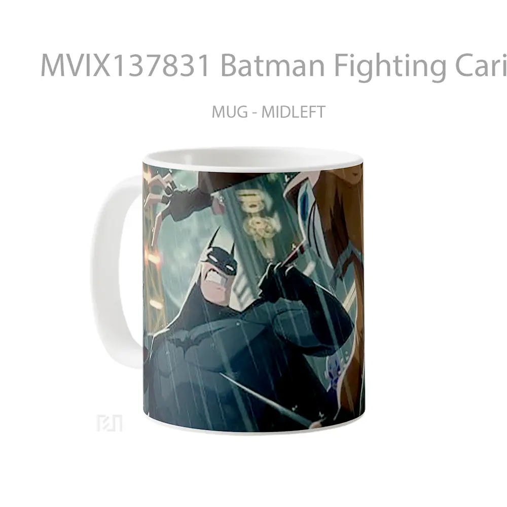 Mug Batman Fighting Caricature Gelas Superhero - All-side / Desain