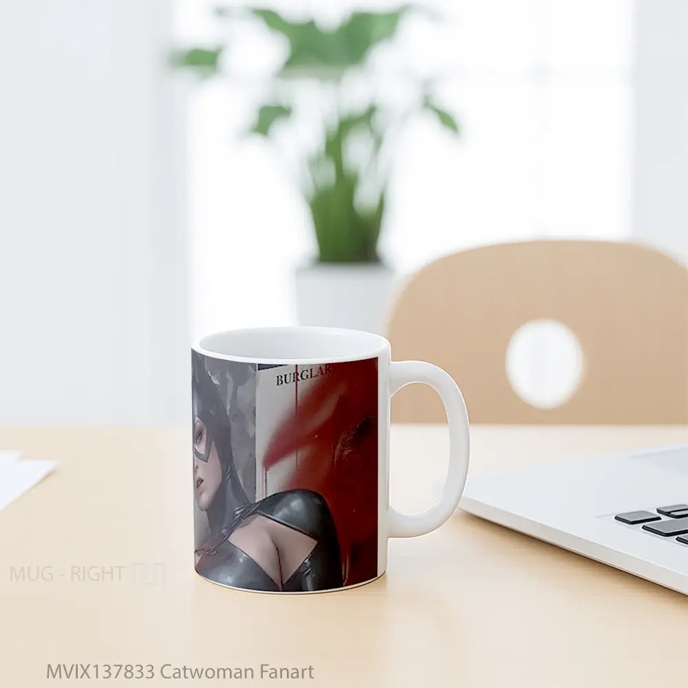 Mug Catwoman Fanart Gelas Keramik Unik - All-side / Desain