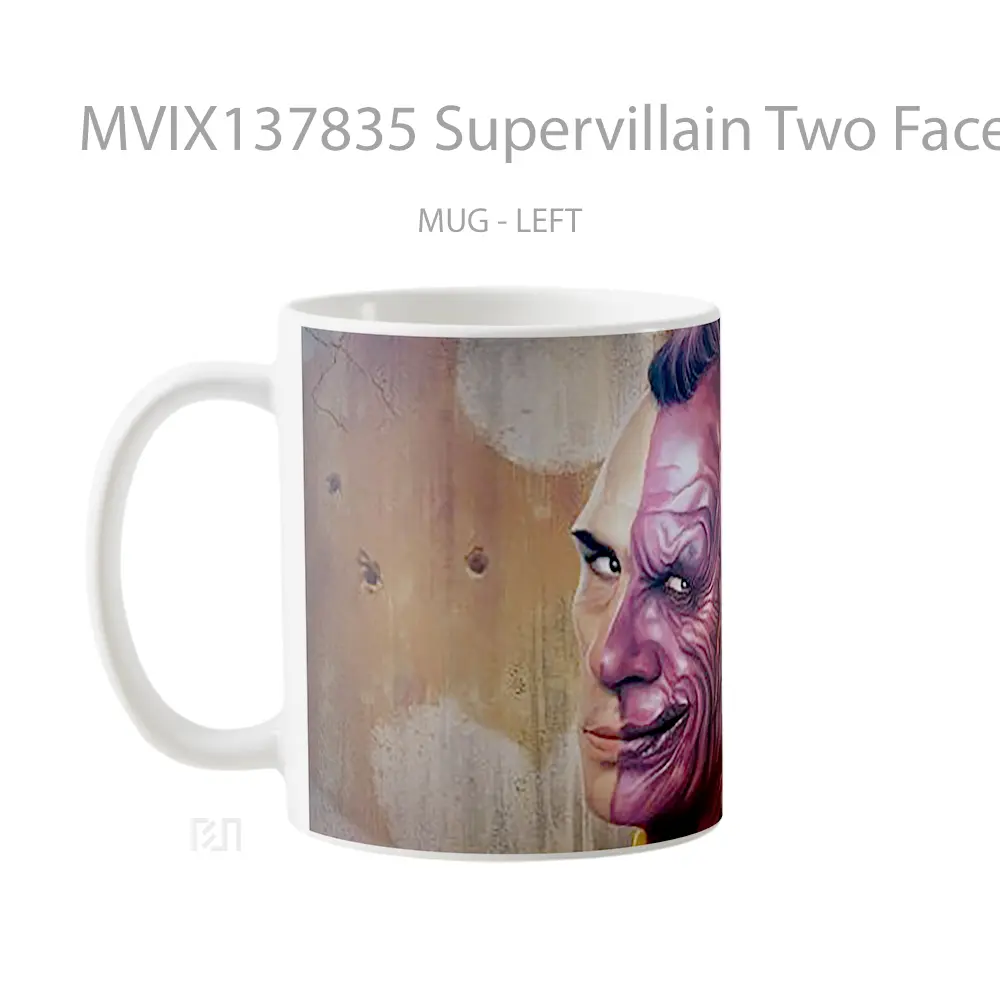 Mug Supervillain Two Face Gelas Keramik Unik - All-side / Desain