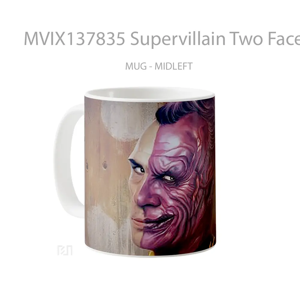 Mug Supervillain Two Face Gelas Keramik Unik - All-side / Desain