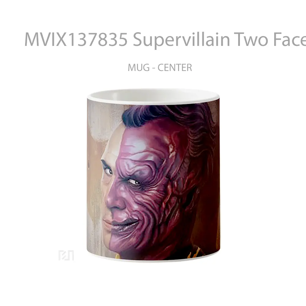 Mug Supervillain Two Face Gelas Keramik Unik