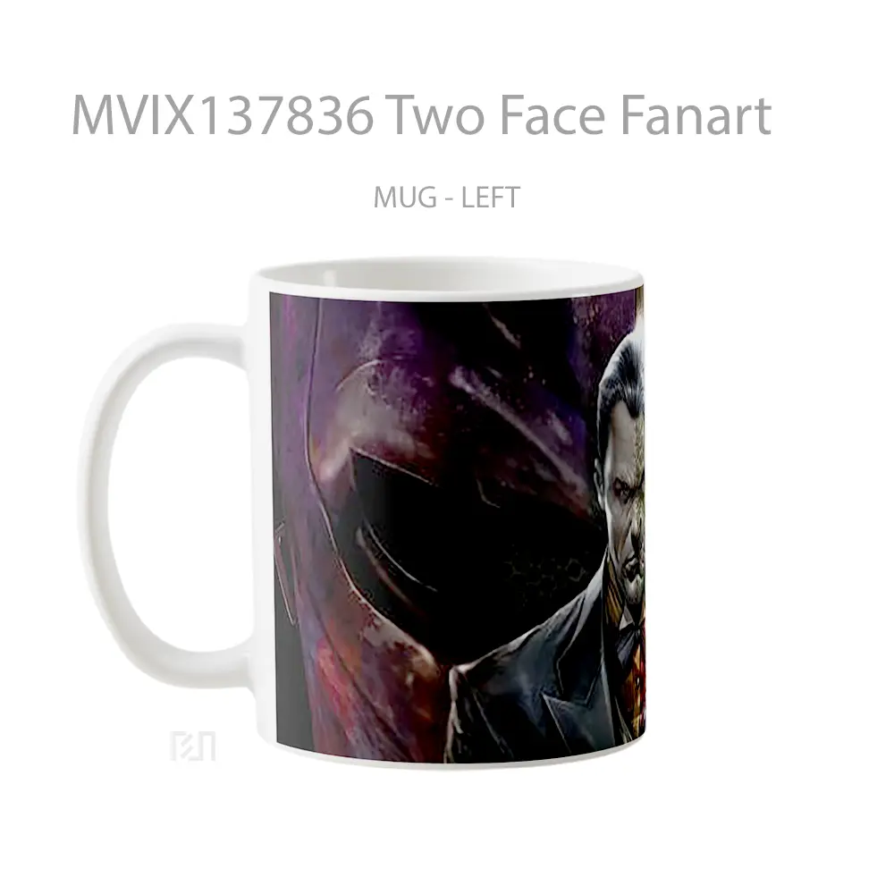 Mug Two Face Fanart Gelas Keramik Unik - All-side / Desain