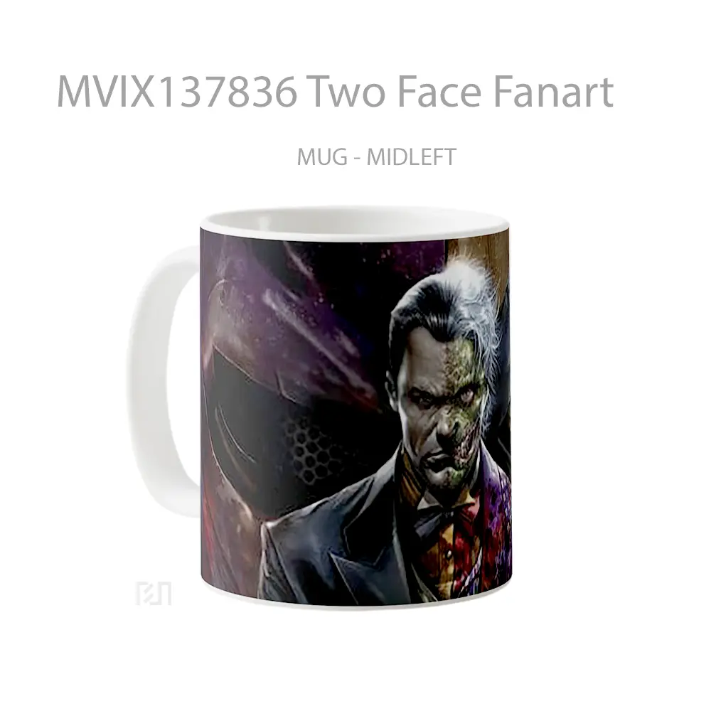 Mug Two Face Fanart Gelas Keramik Unik - All-side / Desain
