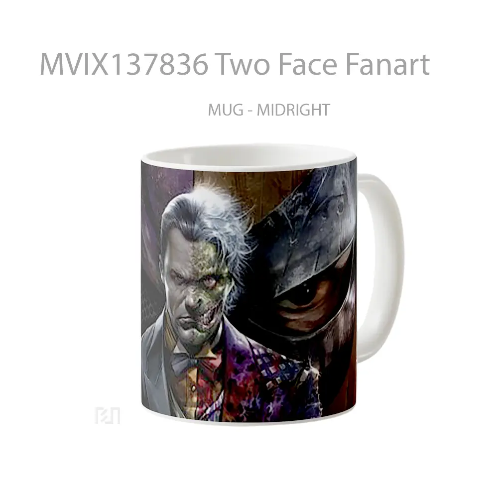 Mug Two Face Fanart Gelas Keramik Unik - All-side / Desain