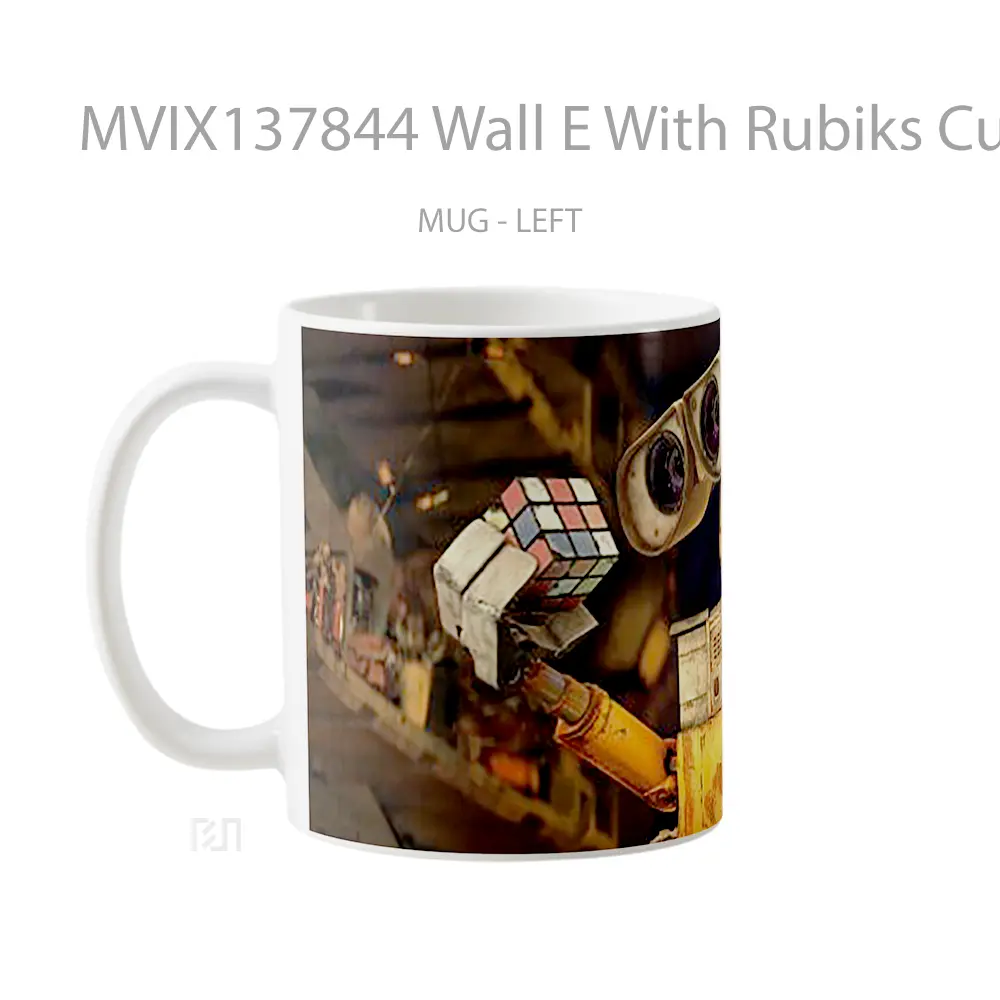 Mug Wall E With Rubiks Cube Gelas Keramik Unik - All-side / Desain