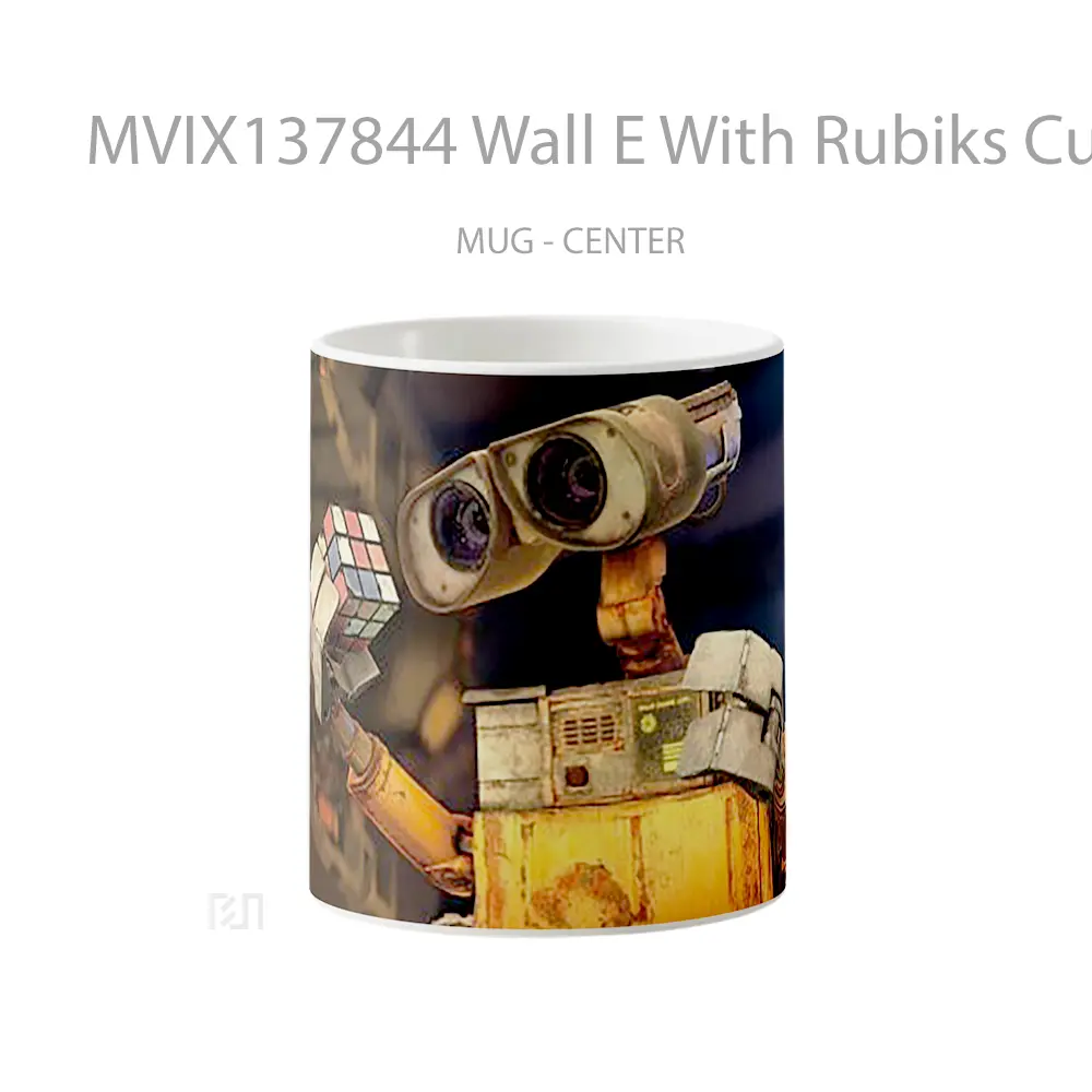 Mug Wall E With Rubiks Cube Gelas Keramik Unik