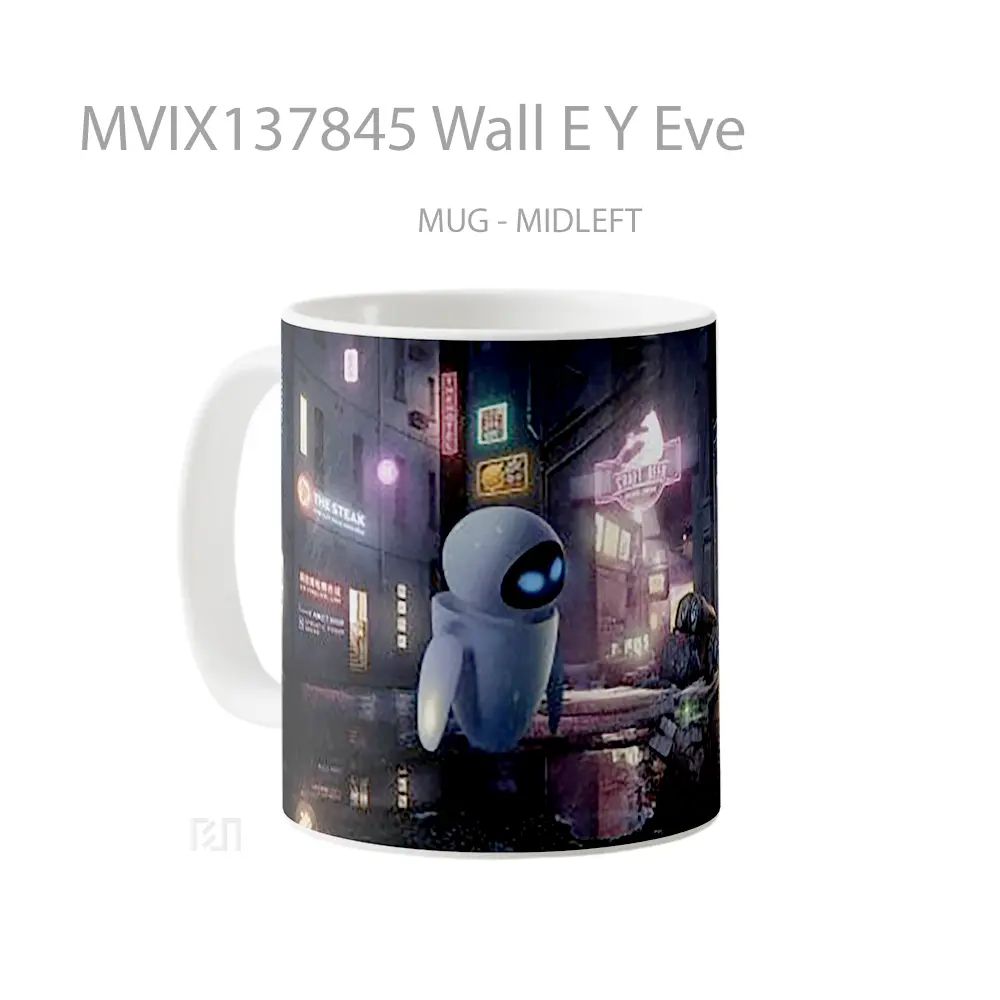 Mug Wall E Y Eve Gelas Keramik Unik - All-side / Desain