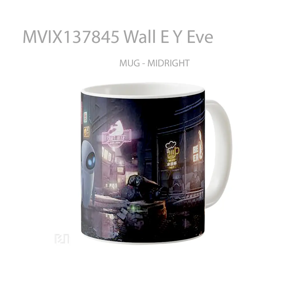 Mug Wall E Y Eve Gelas Keramik Unik - All-side / Desain