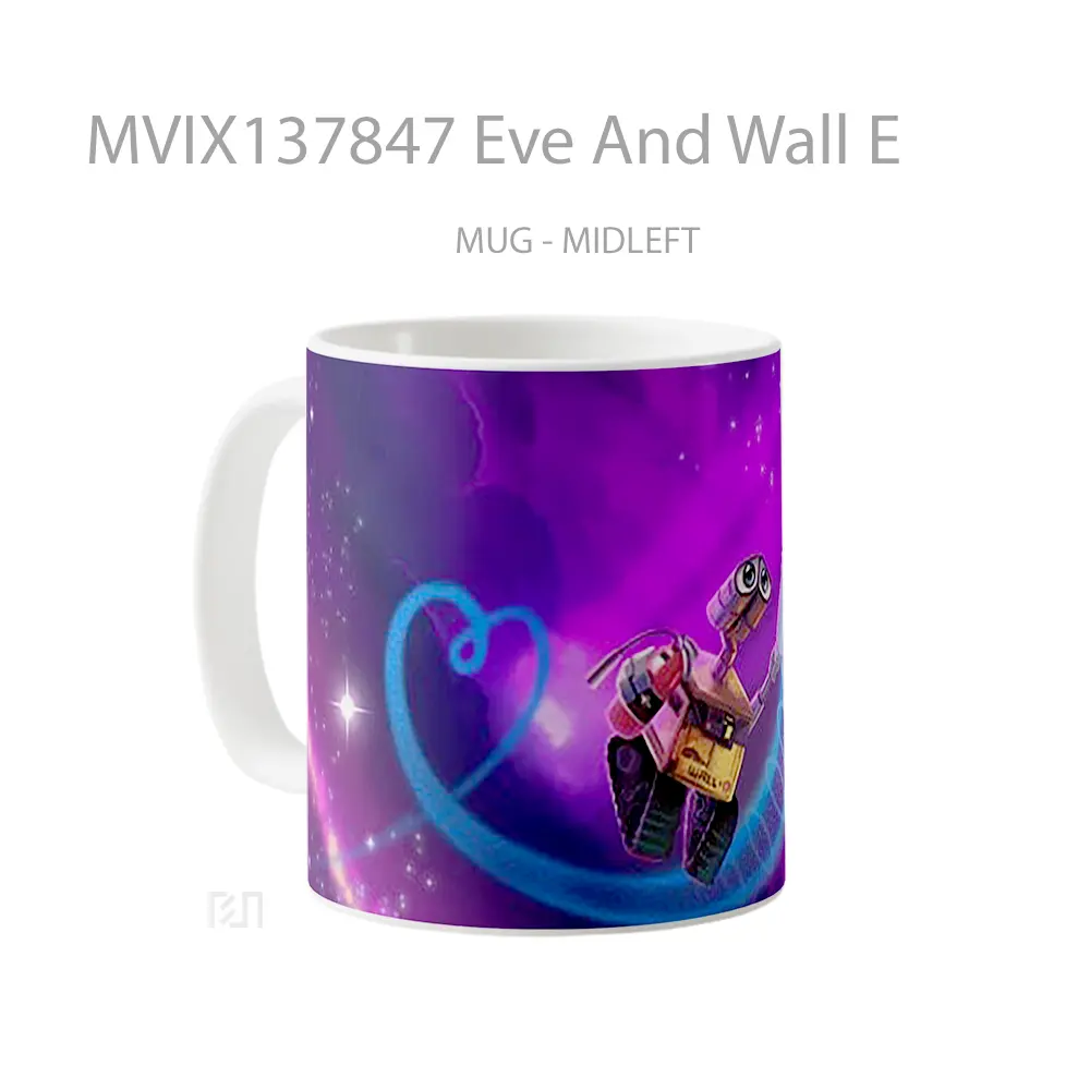 Mug Eve And Wall E Gelas Keramik Unik - All-side / Desain